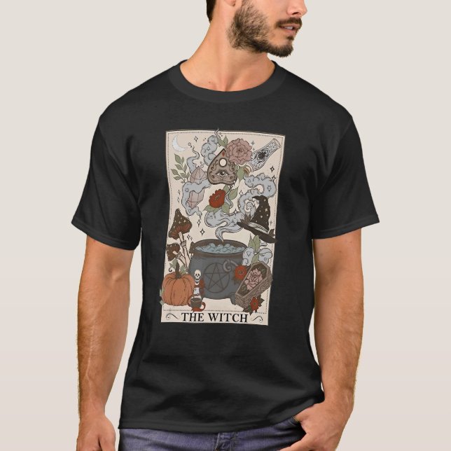 Witch Tarot Card Custome T Shirt (Framsida)