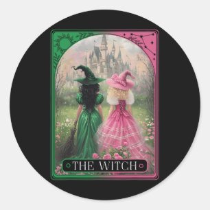 Witch Tarot Card Halloween Salem Witch Craft W Runt Klistermärke