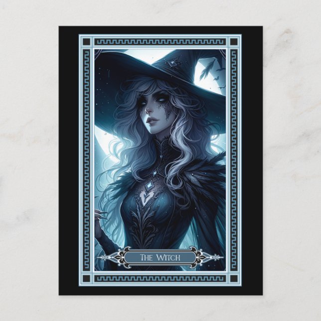 Witch Tarot Card Vykort (Framsida)
