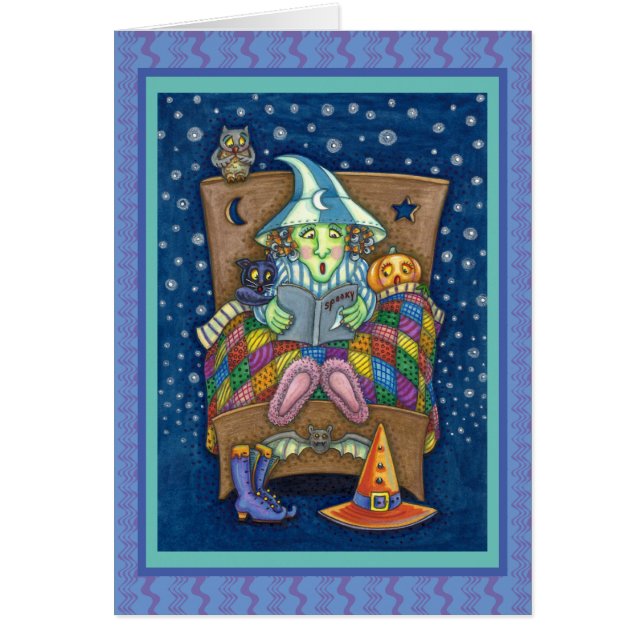 WITCH TELLY BEDTIME STORIES GREETING CARD HÄLSNINGSKORT (Framsidan)