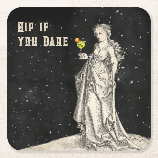 Witch ThBäste halloween fest Cocktail Menu Underlägg Papper Kvadrat (Framsidan)