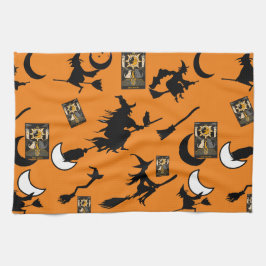 Witch-trollkarl måne-bloomstick kökshandduk