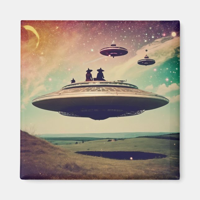 Witch UFO Picnic Magnet (Framsidan)