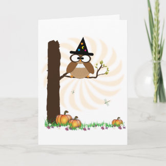 Witch Uggla Halloween-kort Kort