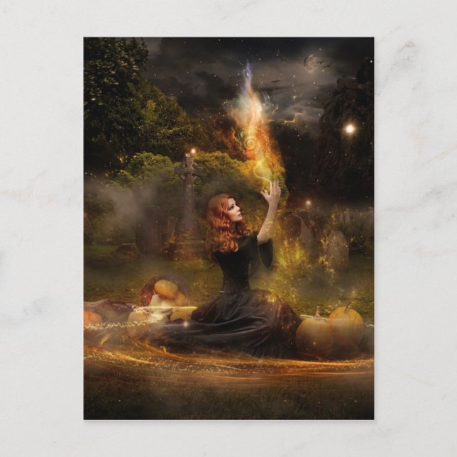 Witch utför Spådomar för magiska cirklar Vykort (Framsida)