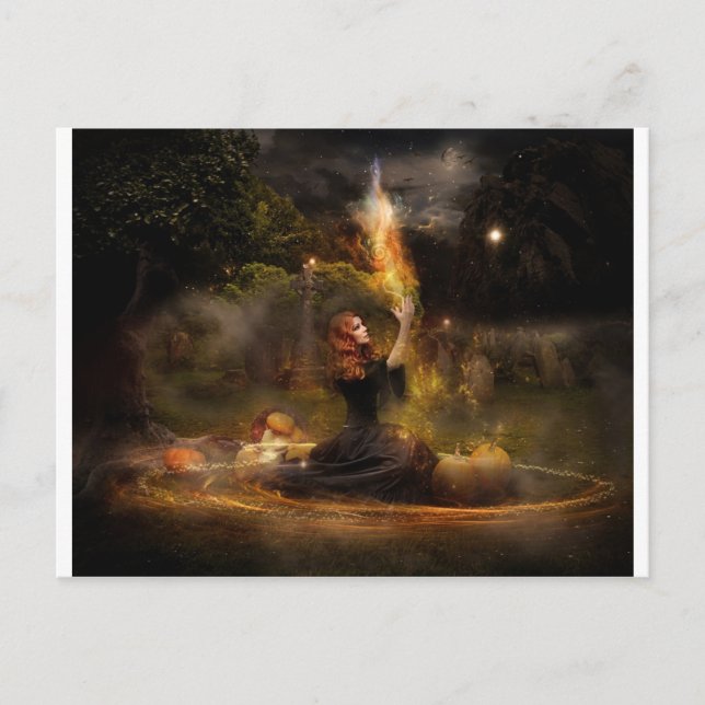 Witch utför Spådomar för magiska cirklar Vykort (Framsida)