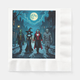 Witch, Vampire, Dracula och Mummy Halloween fest Pappersservett