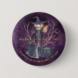 Witch vattencolor Halloween bachelorette Party Knapp