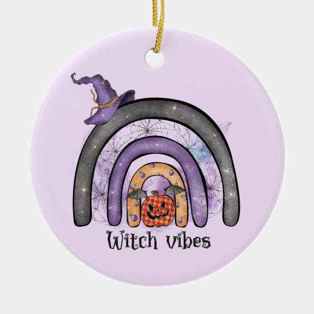 Witch Vibes Black Rainbow Julgransprydnad Keramik (Framsidan)