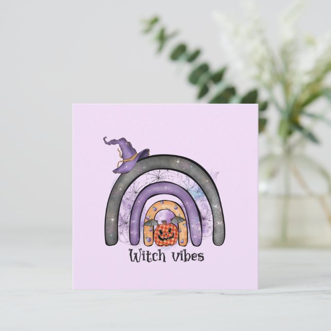Witch Vibes - Black Rainbow, Lila Witch Hat (Stående Fram)