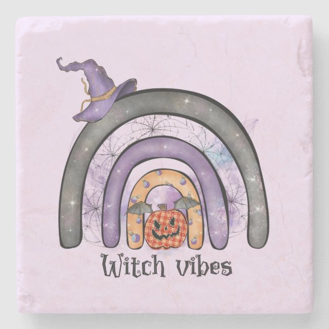 Witch Vibes Black Rainbow Stenunderlägg (Framsidan)