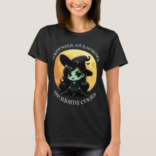 Witch Vibes Only Grönt Glam & Full Moon Graphic T Shirt