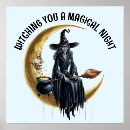 Witch vid Måne Poster
