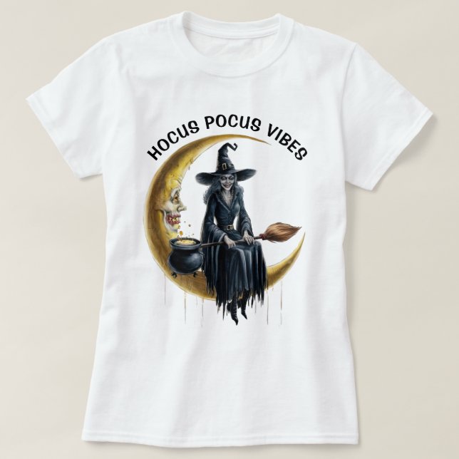 Witch vid Måne T Shirt (Design framsida)