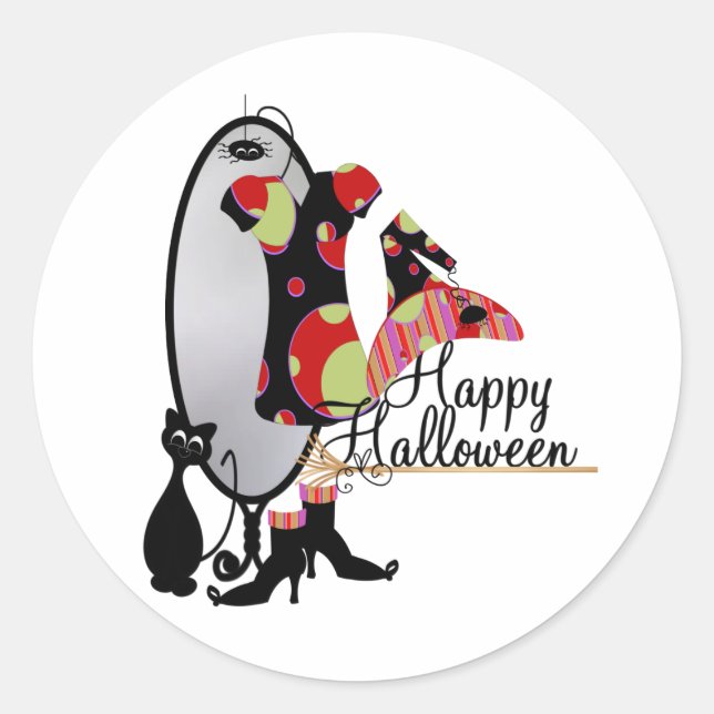 Witch Wardrobe Runt Klistermärke (Framsida)