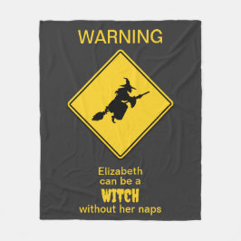 Witch Warning Halloween Fleecefilt