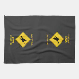 Witch Warning Halloween Kökshandduk