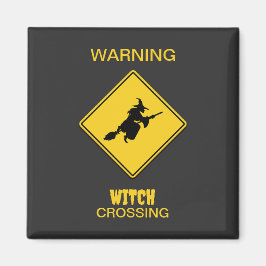 Witch Warning Halloween Magnet