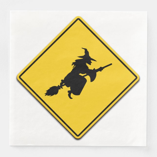 Witch Warning Halloween Pappersservett (Framsida)
