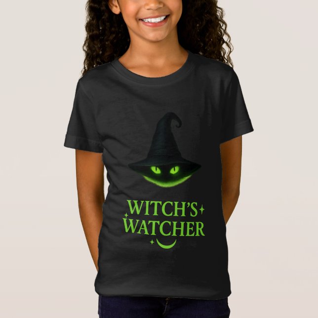 Witch Watcher - Mystical Cat Ögon T Shirt (Framsida)