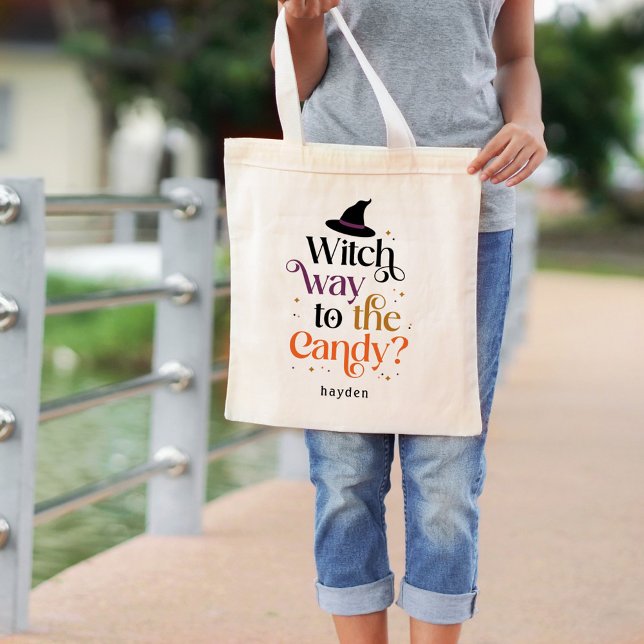Witch Way Halloween Personlig Tote Bag Tygkasse (Skapare uppladdad)
