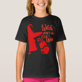 Witch Way mot Vin T Shirt