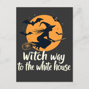 Witch Way mot Vita huset Valection Kamala Vykort