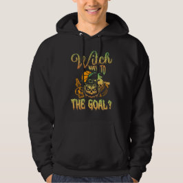 Witch Way To The Goal Sports Halloween Hoodie