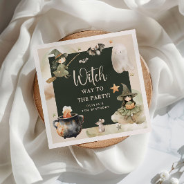 Witch Way to the Party' Kids Halloween Birthday Pappersservett