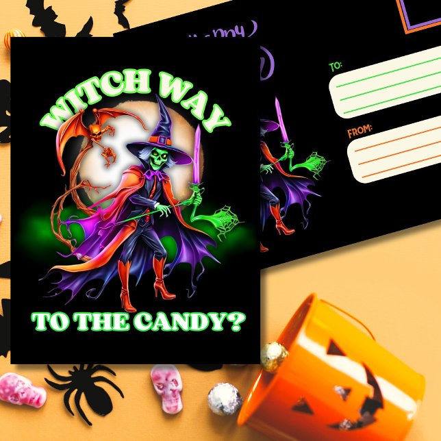 Witch Way Way till Candy Halloween Helg Vykort (Skapare uppladdad)