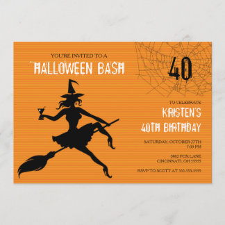 Witch & Webben Halloween Födelsedagsfest inbjudan