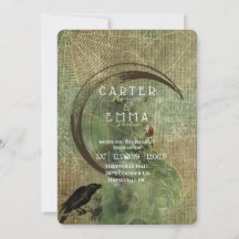 Witch Wicca-Spådomar och Websar Bröllopsinbjudan