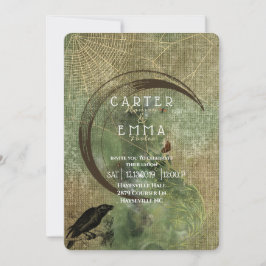 Witch Wicca-Spådomar och Websar Bröllopsinbjudan Inbjudningar