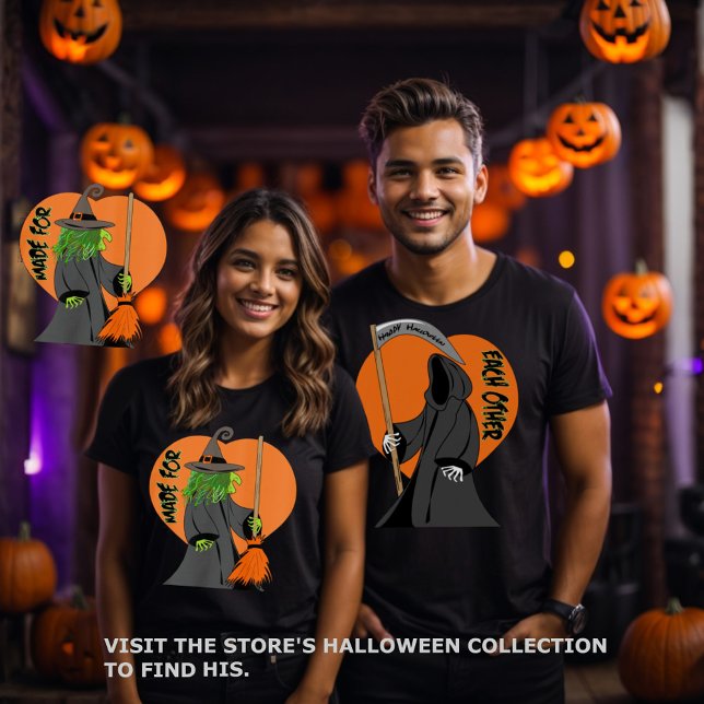 Witch Wickly Superskoj Halloween Kärlek T Shirt (Halloween witch funny couple matching tee.)
