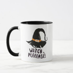 Witch, Witches Hat Black and White Halloween Mugg