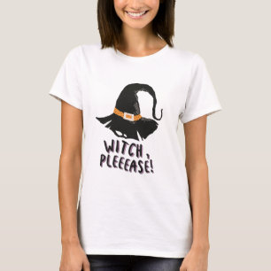Witch, Witches Hat Black and White Halloween T Shirt