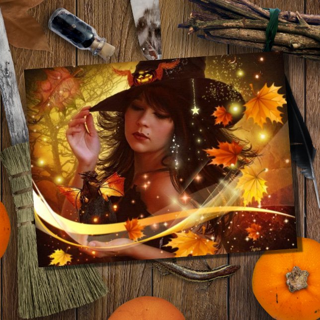 Witch Woman Halloween Vykort (Skapare uppladdad)