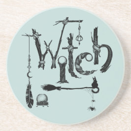 Witch Woodsy Old World Illustrative Stone Underläg Underlägg