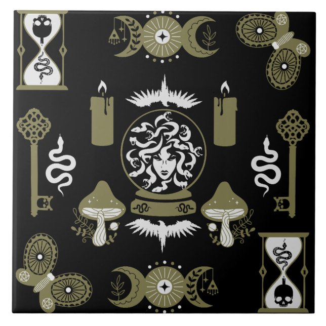 Witchcore Aesthetic Decor Kakelplatta (Framsidan)