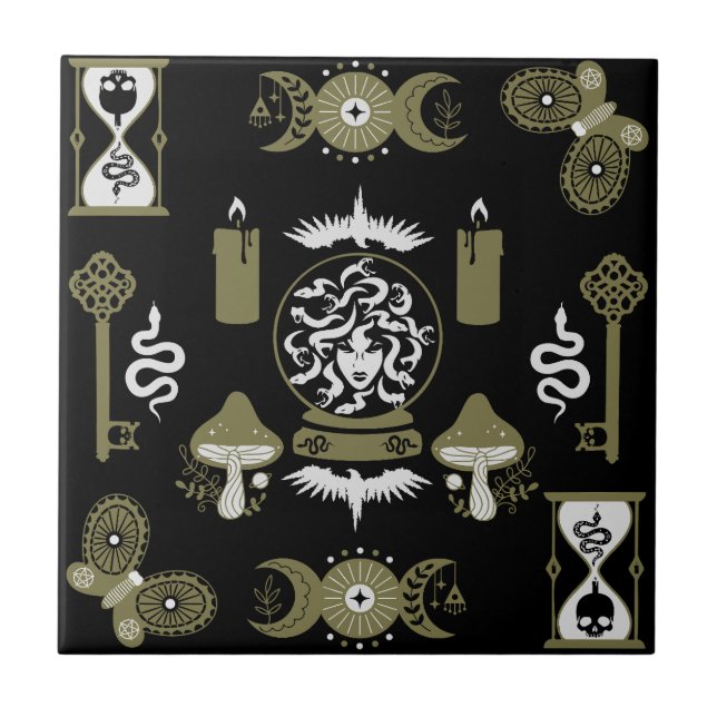 Witchcore Aesthetic Decor Kakelplatta (Framsidan)