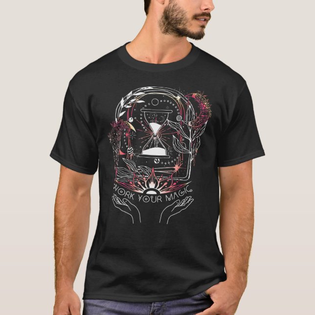 Witchcraft Celestial Sol Måne Witchy Wiccan Magick T Shirt (Framsida)