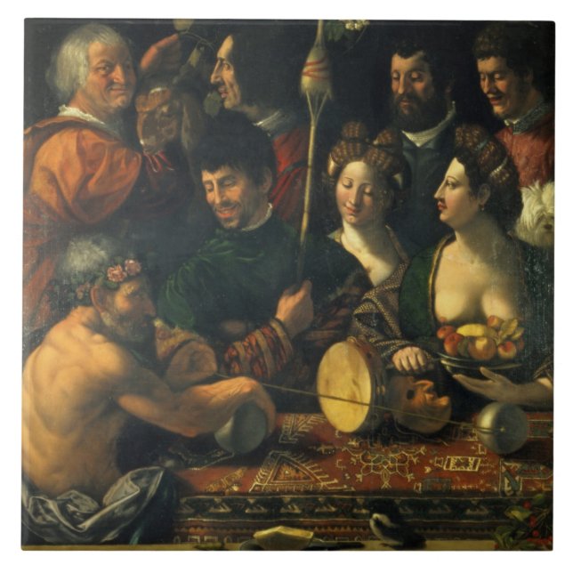 Witchcraft eller allegori av Hercules, c.1535 Kakelplatta (Framsidan)