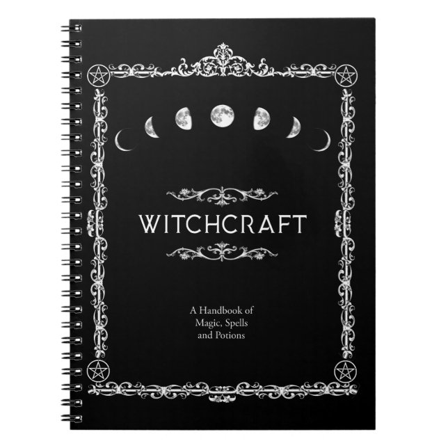 Witchcraft en handbok av magispådomar och drycker anteckningsbok (Framsidan)