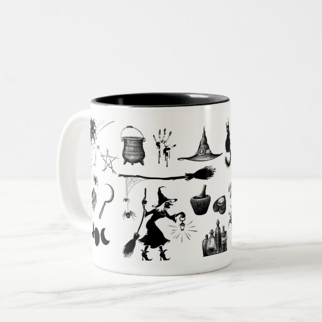 Witchcraft, Occult Knowledge Kitchen Witcher Två-Tonad Mugg (Framsida vänster)