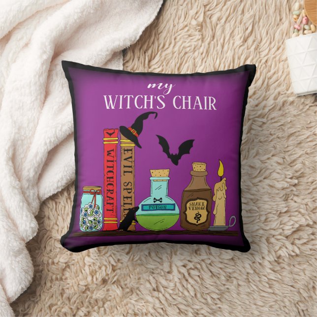 Witchcraft Poison Flaskor Halloween Witch Ordföran Kudde (Filt)