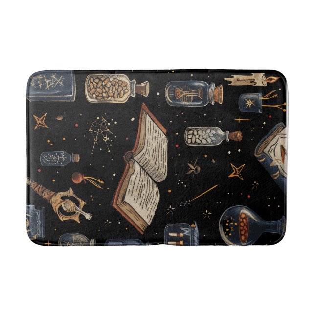 Witchcraft Potion Pattern – Halloween Magic Badrumsmatta (Framsidan)