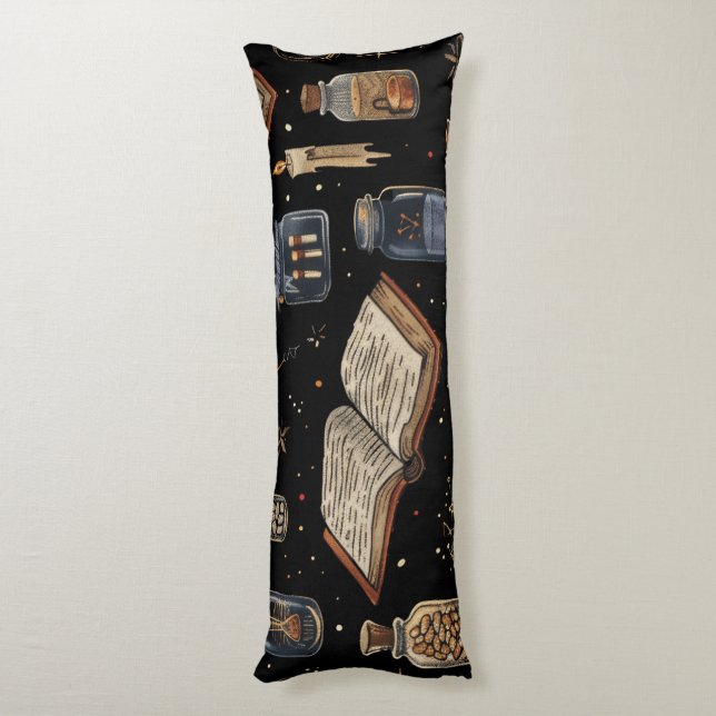 Witchcraft Potion Pattern – Halloween Magic Kroppskudde (Baksidan (Vertikal))