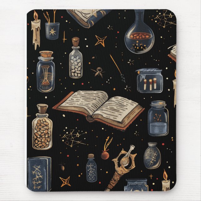 Witchcraft Potion Pattern – Halloween Magic Musmatta (Framsidan)