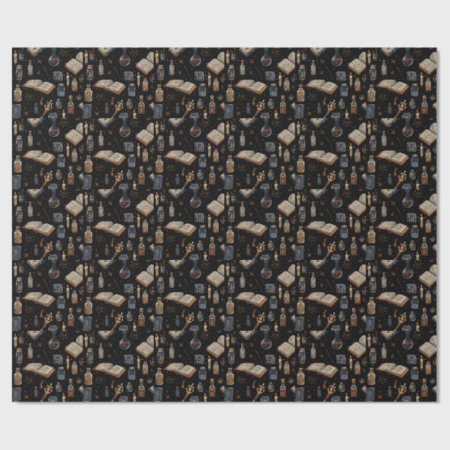Witchcraft Potion Pattern – Halloween Magic Presentpapper (Platt)