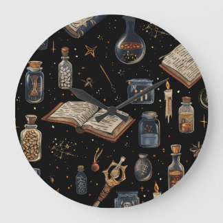 Witchcraft Potion Pattern – Halloween Magic Stor Klocka